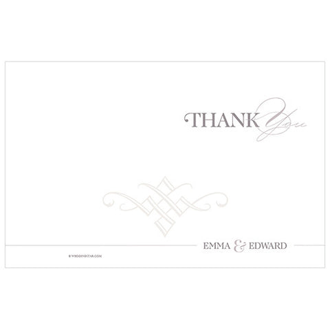 Classic Script Thank You Card With Fold
