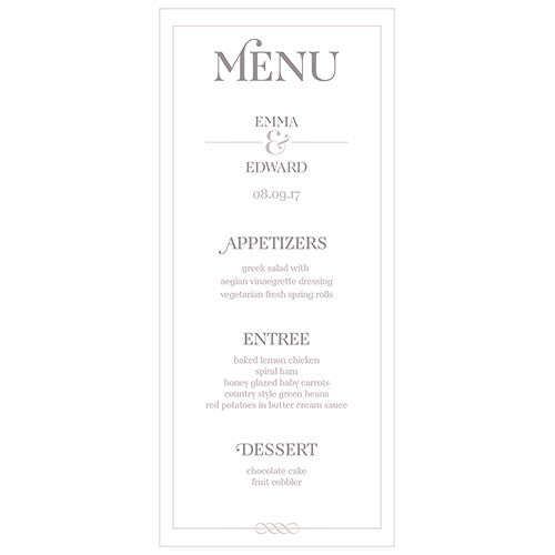 Classic Script Menu Card