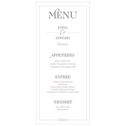 Classic Script Menu Card