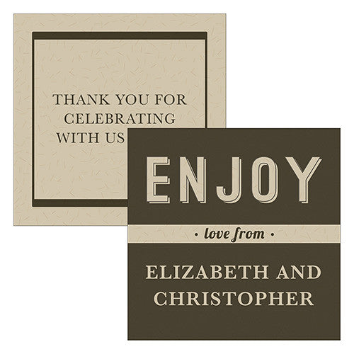 Bistro Bliss Square Favor Tag Charcoal