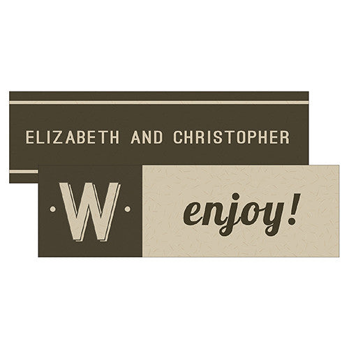 Bistro Bliss Rectangular Favor Tag Charcoal