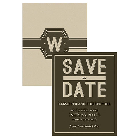 Bistro Bliss Save The Date Card White Background With Charcoal Text