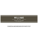 Bistro Bliss Water Bottle Label White Background With Charcoal Text