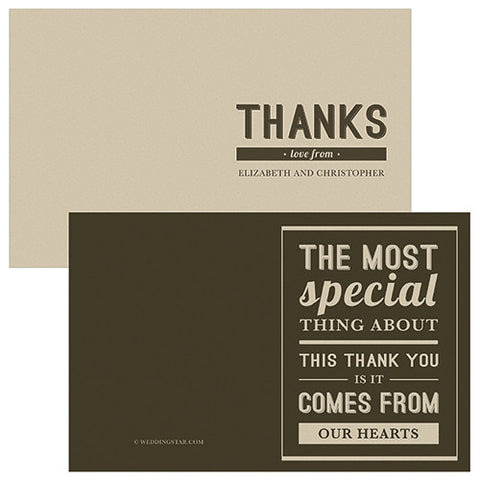 Bistro Bliss Thank You Card With Fold Charcoal