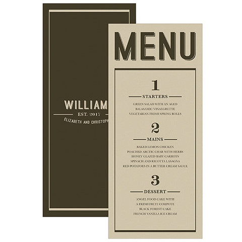 Bistro Bliss Menu Card Charcoal