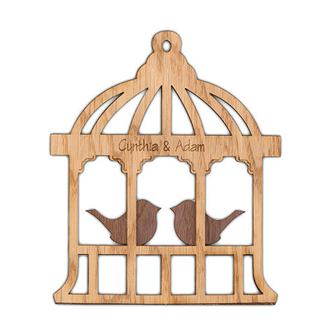 Personalized Wood Veneer Sign - Birdcage