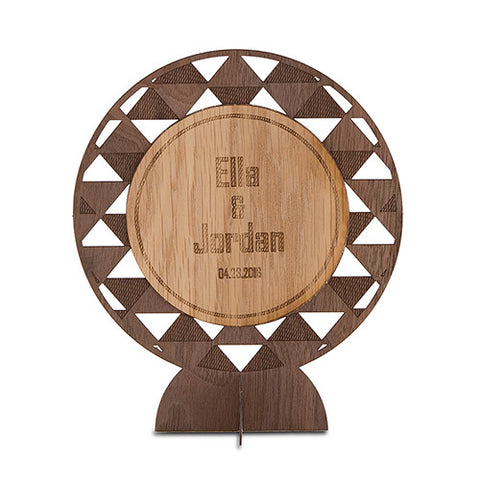 Personalized Wood Veneer Sign - Geometric