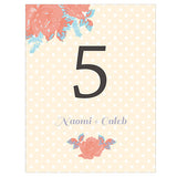 Retro Rose Table Number Numbers 1-12