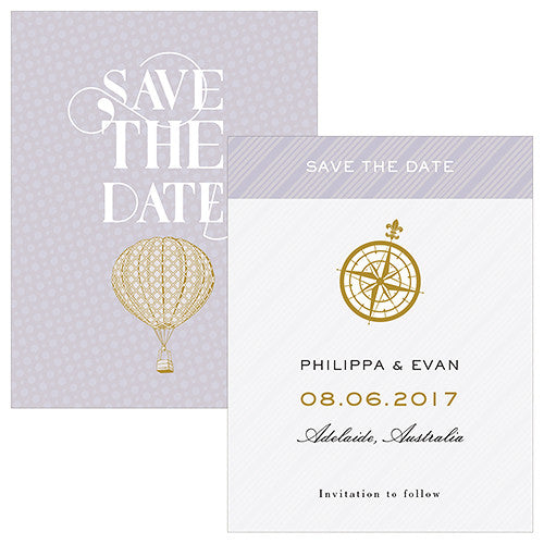 Vintage Travel Save The Date Card