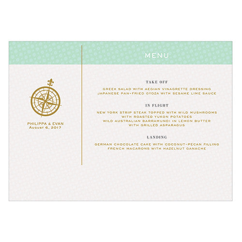 Vintage Travel Large Menu Card