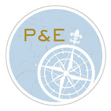 Vintage Travel Large Compass Sticker Peach