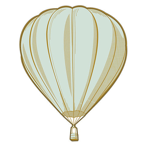 Vintage Travel Hot Air Balloon Diecut Sticker