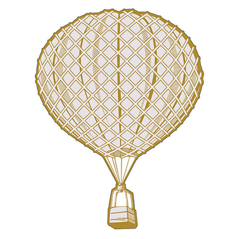Vintage Travel Round Hot Air Balloon Diecut Sticker