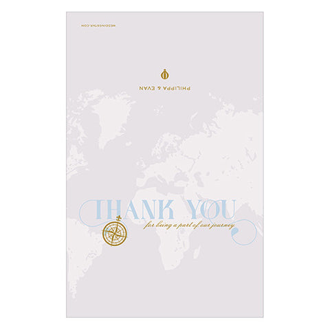Vintage Travel Thank You Card With Fold