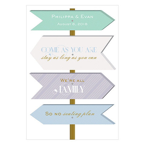 Vintage Travel Pick A Seat Directional Poster Sign