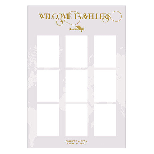 Personalized Seating Chart Kit With Vintage Travel Design