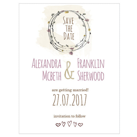 Natural Charm Save The Date Card