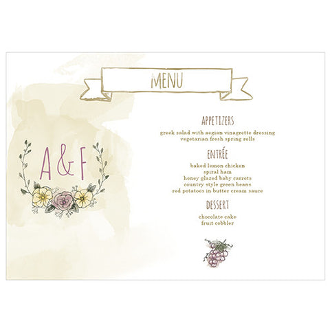 Natural Charm Grapes Large Menu Card
