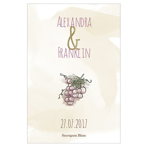 Natural Charm Grapes Wine Label