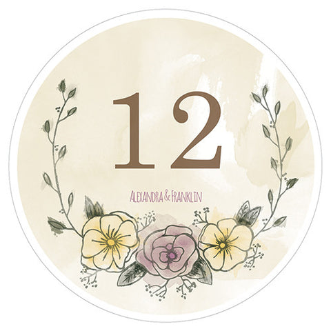 Natural Charm Round Table Numbers Numbers 1-12