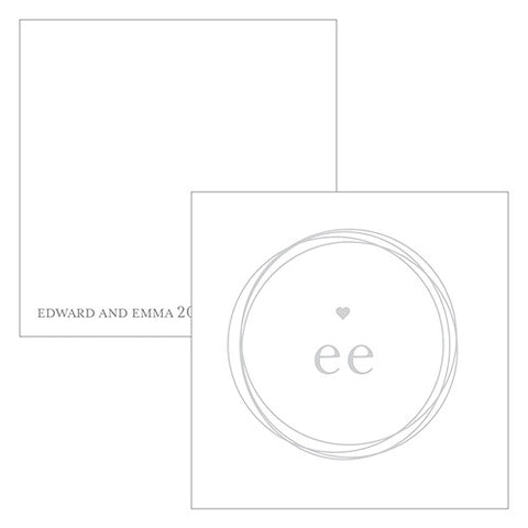 Monogram Simplicity Square Favor Tag - Modern