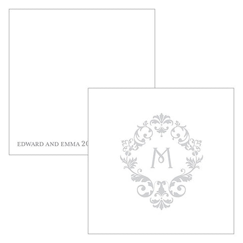 Monogram Simplicity Square Favor Tag - Classic Filigree