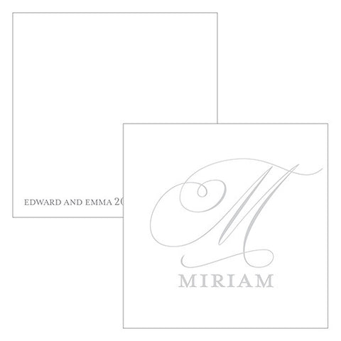 Monogram Simplicity Square Favor Tag - Elegant
