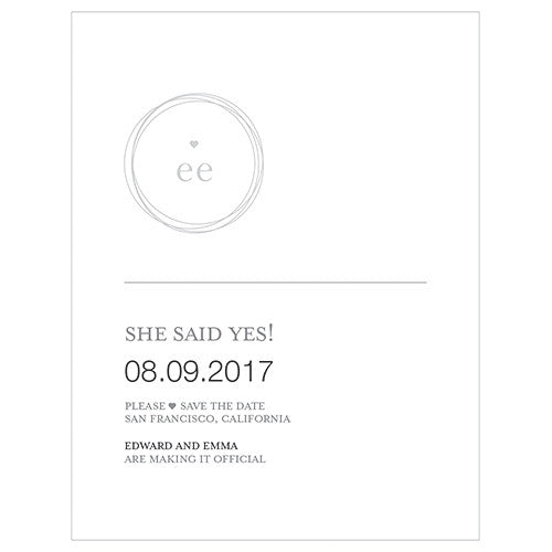 Monogram Simplicity Save The Date Card - Modern