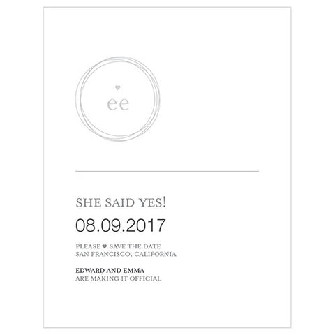 Monogram Simplicity Save The Date Card - Modern