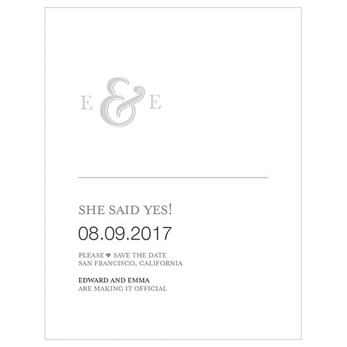 Monogram Simplicity Save The Date Card - Simple Ampersand