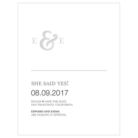 Monogram Simplicity Save The Date Card - Simple Ampersand