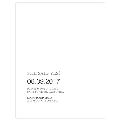 Monogram Simplicity Save The Date Card - Open Area for Embossing-Stamping