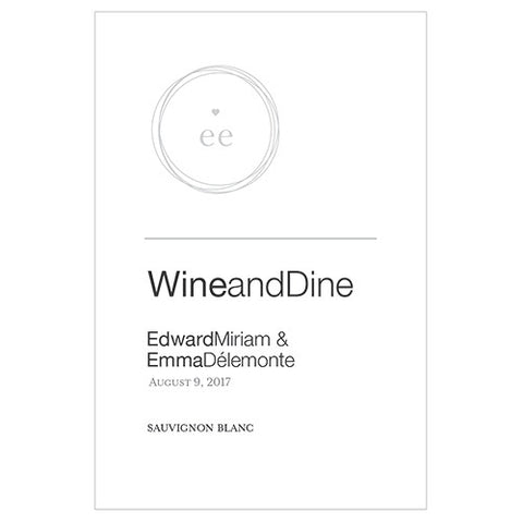 Monogram Simplicity Wine Label - Modern