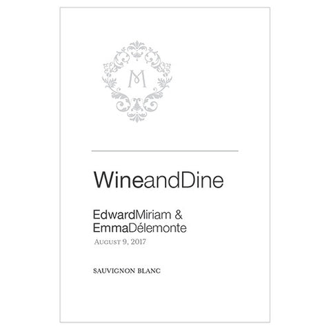 Monogram Simplicity Wine Label - Classic Filigree