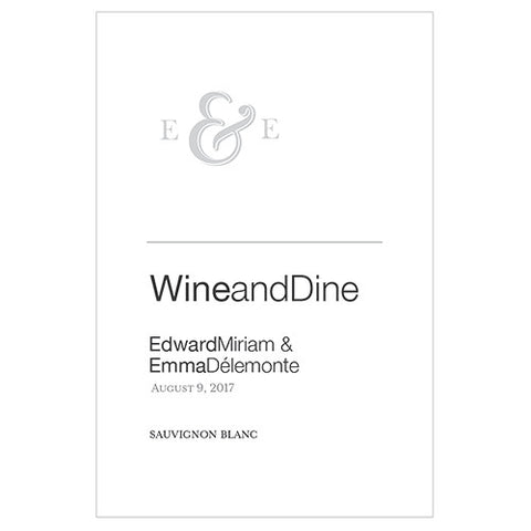 Monogram Simplicity Wine Label - Simple Ampersand