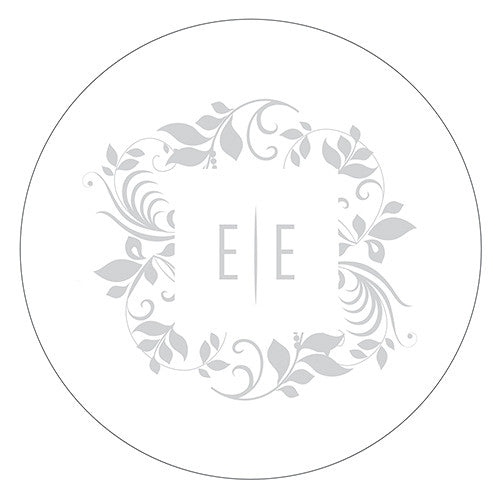 Monogram Simplicity Small Sticker - Botanical Wreath