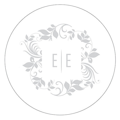 Monogram Simplicity Small Sticker - Botanical Wreath