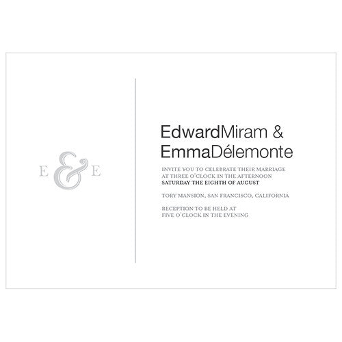 Monogram Simplicity Invitation - Simple Ampersand