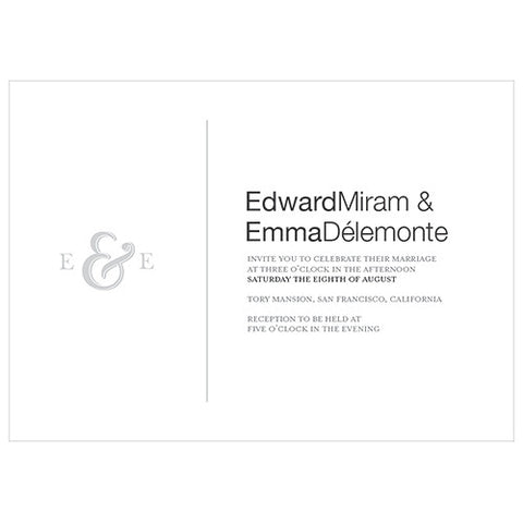 Monogram Simplicity Invitation - Simple Ampersand