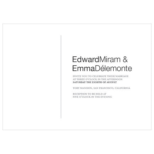 Monogram Simplicity Invitation - Open Area for Embossing-Stamping