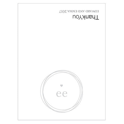 Monogram Simplicity Place Card With Fold - Modern