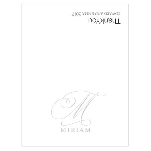 Monogram Simplicity Place Card With Fold - Elegant