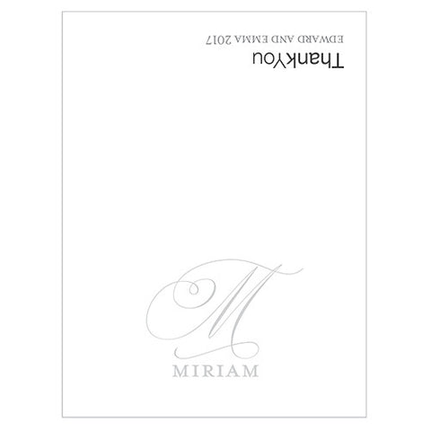 Monogram Simplicity Place Card With Fold - Elegant