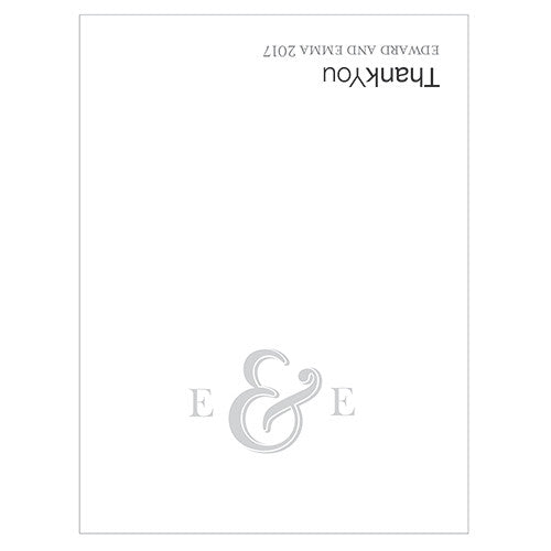 Monogram Simplicity Place Card With Fold - Simple Ampersand