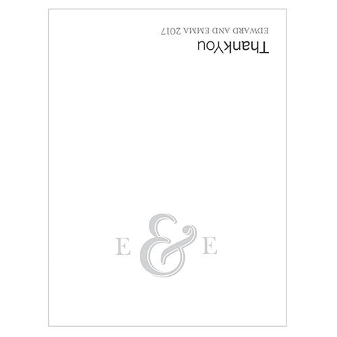 Monogram Simplicity Place Card With Fold - Simple Ampersand
