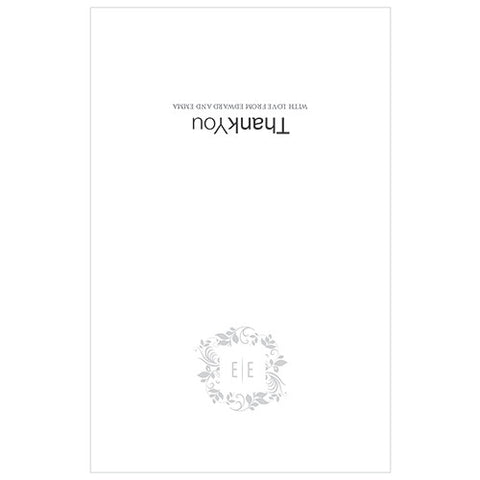 Monogram Simplicity Thank You Card With Fold - Botanical Wreath