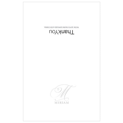 Monogram Simplicity Thank You Card With Fold - Elegant