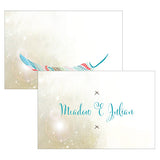 Feather Whimsy Names Large Rectangular Card Purple