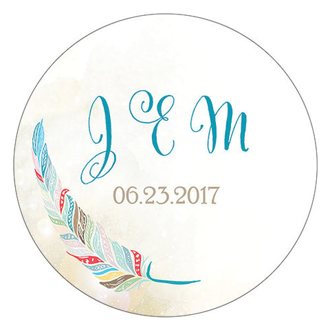 Feather Whimsy Small Sticker Purple