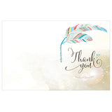 Feather Whimsy Thank You Card With Fold Purple